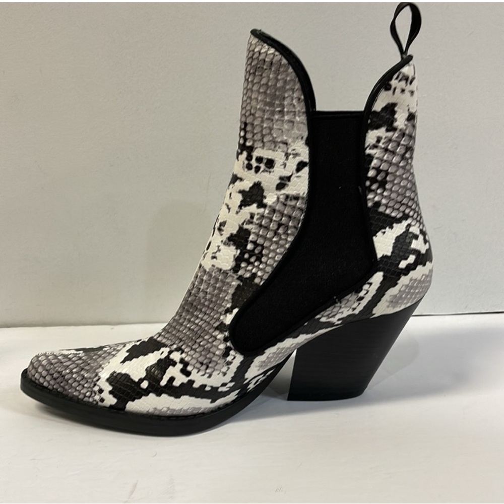 Zara Monochrome Snake Print Ankle Booties